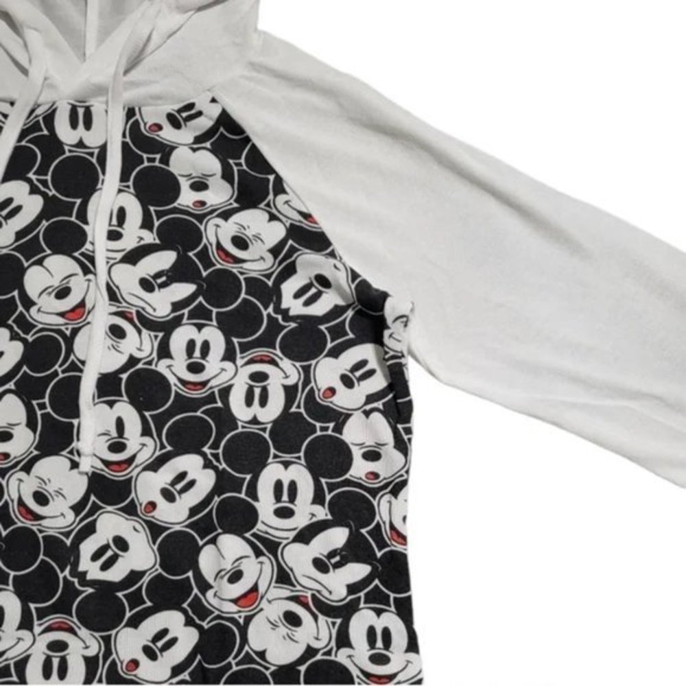 Disney Mickey Mouse Faces All Over Print Lightweight Hooded Sweatshirt - Picture 4 of 5